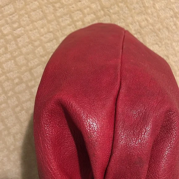 Dolce & Gabbana Lisa Pleated Red Grain Leather Bag With Compact & Dustbag - Picture 7 of 14